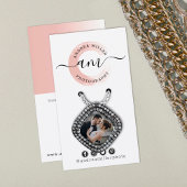 DIY Earring Jewelch Bow Card Rose Gold Swash Logo Visitenkarte