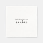 DIY Editable White Black Wedding Cocktail Napkin Serviette (Vorderseite)
