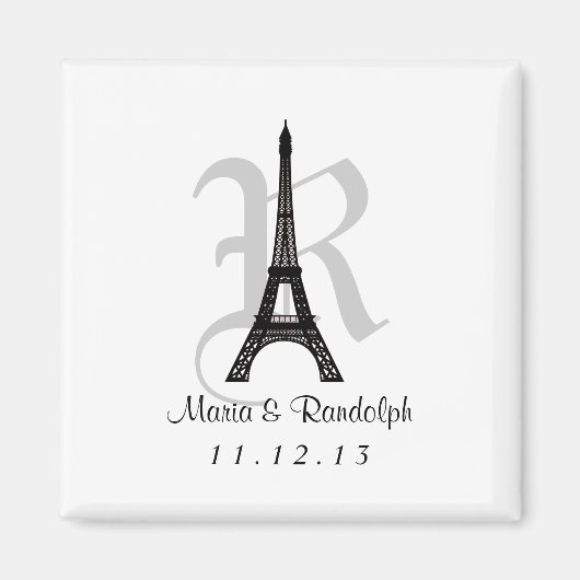 DIY Eiffelturm Save the Date Monogram-Magnet Magnet (Vorne)
