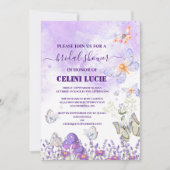 DIY Elegangold und Lila Butterfly Bridal Showe Einladung (Vorderseite)