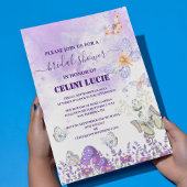 DIY Elegangold und Lila Butterfly Bridal Showe Einladung