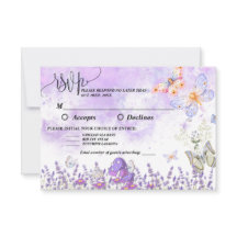 DIY Elegangold und Lila Butterfly RSVP Card