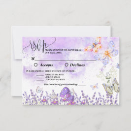 DIY Elegangold und Lila Butterfly RSVP Card