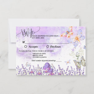 DIY Elegangold und Lila Butterfly RSVP Card Karte
