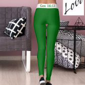 DIY Elegant Faith Base Bible Verse On Classy Green Leggings