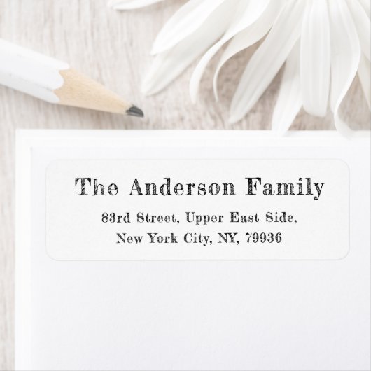 DIY Elegant Hand Drawing Script White Rücksendeadr (Insitu)