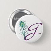 DIY Elegant Peacock Feather Button (Vorne & Hinten)