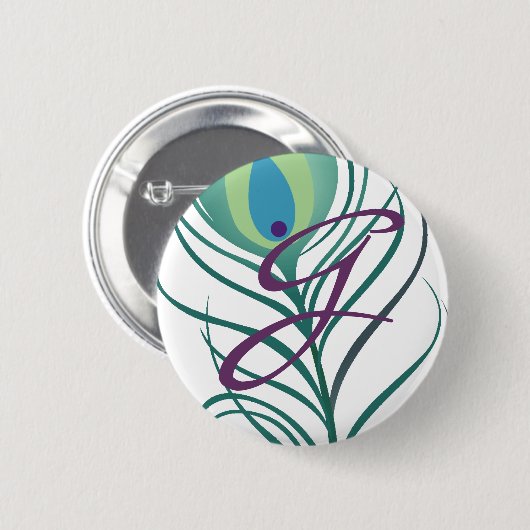 DIY Elegant Peacock Feather Button (Vorne & Hinten)