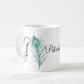DIY Elegant Peacock Feather Kaffeetasse (Vorderseite Links)