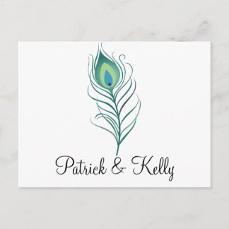 DIY Elegant Peacock Feather Postkarte