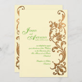 DIY Elegante Einfachheit in Emerald und Bronze Einladung (Vorne/Hinten)