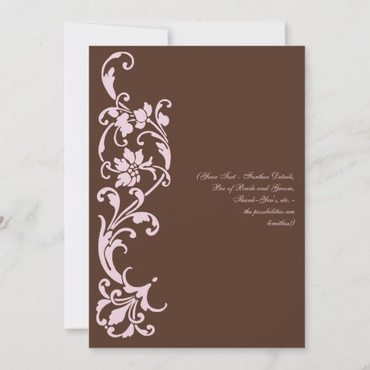 DIY Elegante Einfachheit in Schokolade und Rosa Einladung (Rückseite)