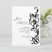 DIY Elegante Einfachheit in Schwarz und Weiß Einladung (Stehend Vorderseite)