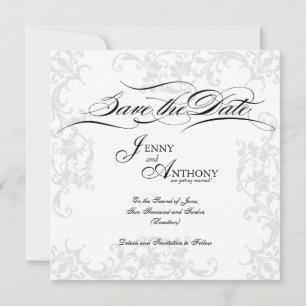DIY Elegante Save the Date in Schwarz und Weiß