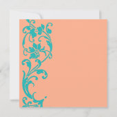 DIY Elegante Script Save the Date in Koral und Aqu Einladung (Rückseite)