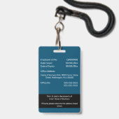 DIY Employee ID card blue Schwarz-weiß Ausweis (Rückseite mit Lanyard)