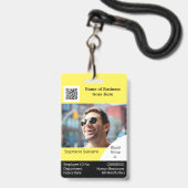 DIY Employee ID card Schwarz-weiß Ausweis (Vorderseite mit Lanyard)
