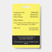 DIY Employee ID card Schwarz-weiß Ausweis (Rückseite)