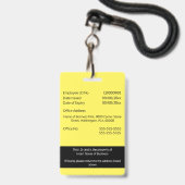 DIY Employee ID card Schwarz-weiß Ausweis (Rückseite mit Lanyard)