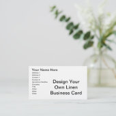 DIY - Entwerfen Sie Ihr eigenes Leinen Visitenkarte (Stehend Vorderseite)