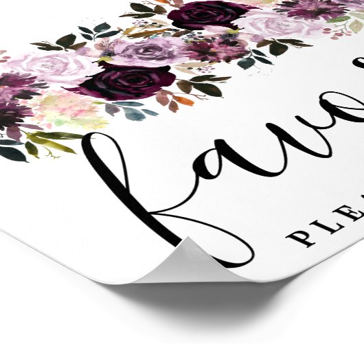 DIY Erschwingliche Lila-rosa-Gastgeschenk Hochzeit Poster (Ecke)