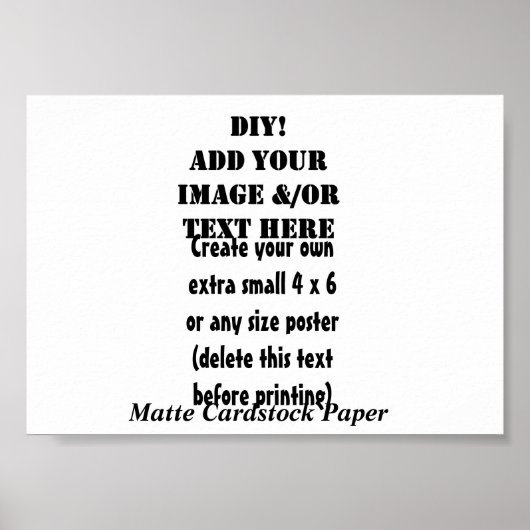 DIY Erstellen Sie Ihr eigenes 7 x 5 Matte Cardstoc Poster (Vorne)