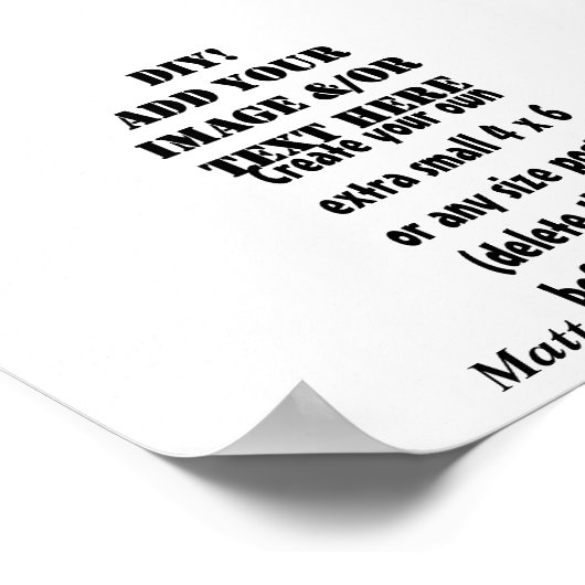 DIY Erstellen Sie Ihr eigenes 7 x 5 Matte Cardstoc Poster (Ecke)