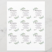 DIY Eucalyptus Brautparty Panty Game Card (Vorderseite)