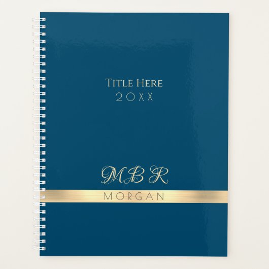DIY Extravagant Gold Monogram & Name, Title, Dark  Planer (Vorderseite)