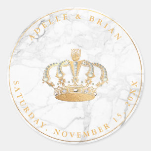 DIY falsche Goldkrone mit Perle + Marmor Runder Aufkleber