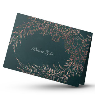 DIY Falted Emerald Green Rose Gold Platzkarten Tischnummer