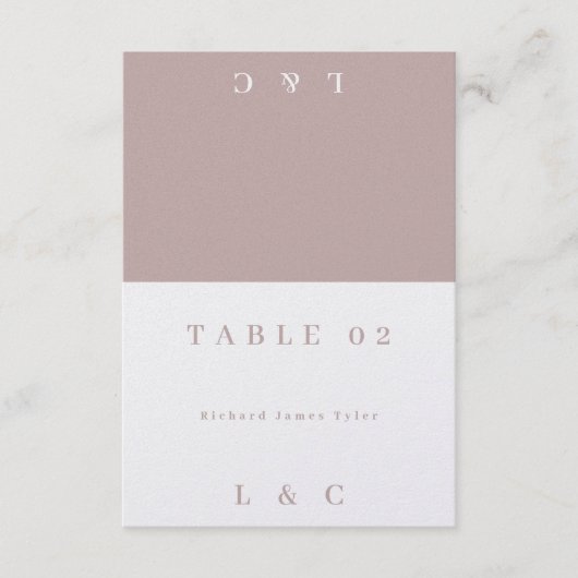 DIY Faltmoderne, schmutzige rosa Platzkarten (Vorderseite)