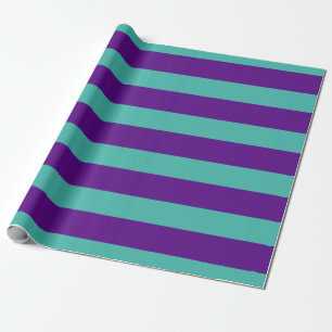DIY Farbe XL Preppy Streifen Lila Türkis Geschenkpapier