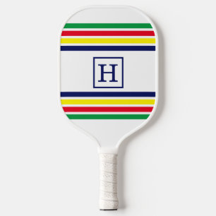 DIY-Farben 4 Streifen Rot Blau Gelb Grün Weiß Pickleball Schläger
