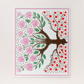 DIY-Farben Blütenbaum mit Herzwurzeln Puzzle (Vertikal)