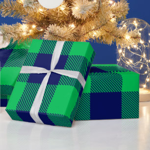 DIY-Farben Buffalo Plaid Tartan LG SV Blau Grün Geschenkpapier