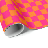 DIY-Farben-Check-Checkerboard-Hochformat Himbeer O Geschenkpapier (Rolleneckpunkt)