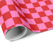 DIY-Farben-Check-Checkerboard-Rosa-Rot Geschenkpapier (Rolleneckpunkt)