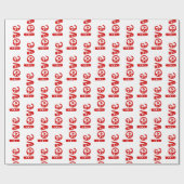 DIY Farben LOVE mit Herzen Text #2 Weiß Rot Geschenkpapier (Flach)