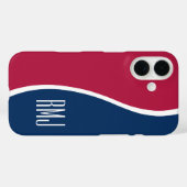 DIY-Farben Moderne Monogrammierte Kurve Rot Weiß B Case-Mate iPhone Hülle (Rückseite (Horizontal))