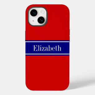 DIY-Farben Rot, Navy-Band Name Monogramm S Case-Mate iPhone 14 Hülle