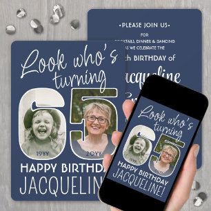DIY-Farben • Schau dir an, wer 65 Geburtstagsfeier Einladung