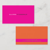 DIY-Farben+Schriftart /hot pink/mandarinorange Visitenkarte (Vorne/Hinten)