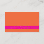 DIY-Farben+Schriftart /hot pink/mandarinorange Visitenkarte (Rückseite)