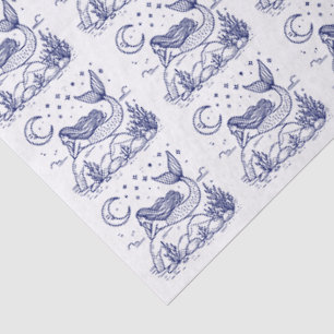 DIY Farben Sultry Mermaid auf Felsen liegend Mond Seidenpapier