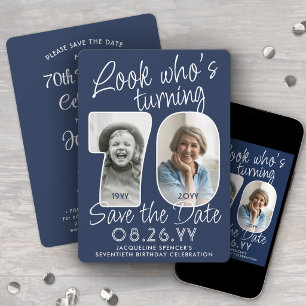 DIY-Farben • Wer wird 70. Geburtstagsfeier 2 Foto Save The Date
