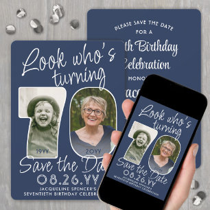 DIY-Farben • Wer wird 70. Geburtstagsfeier 2 Foto Save The Date