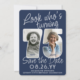 DIY-Farben • Wer wird 75 Geburtstagsfeier 2 Foto Save The Date