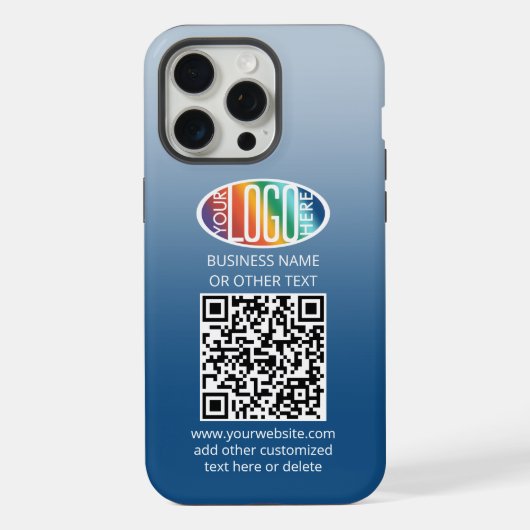 DIY-Farbenverlauf • Firmenlogo & QR-Code iPhone Hülle (Rückseite)