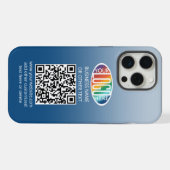 DIY-Farbenverlauf • Firmenlogo & QR-Code iPhone Hülle (Rückseite (Horizontal))